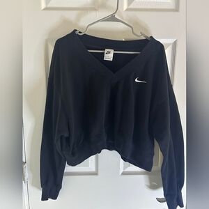 Nike cropped v neck sweatshirt